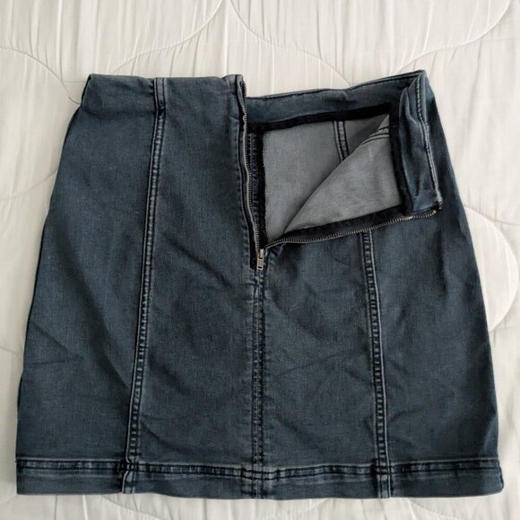Free People Denim Mini Skirt Women's Size 6 Blue Modern Femme Skirt - Picture 6 of 11